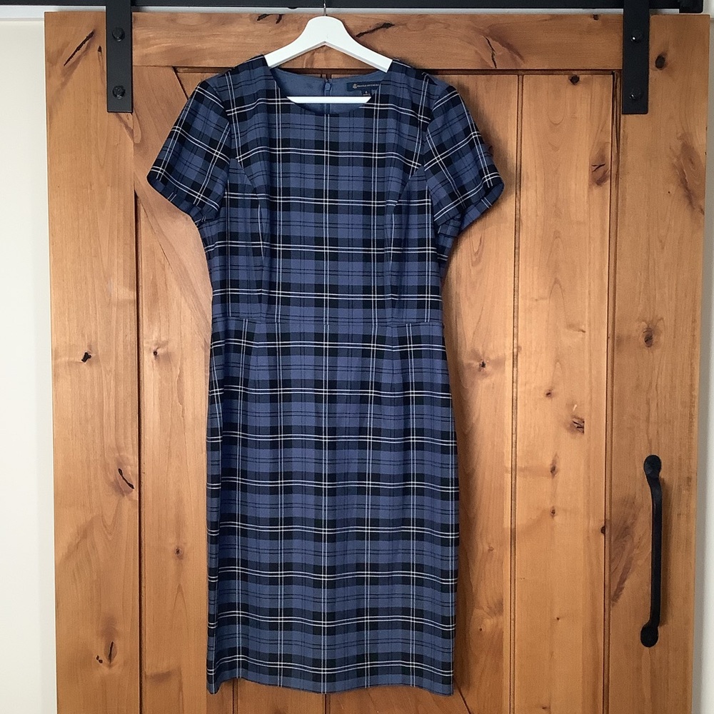 Brooks Brother Plaid Sheath Dress 8